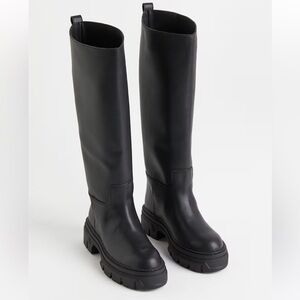 H&M lug sole boots knee high